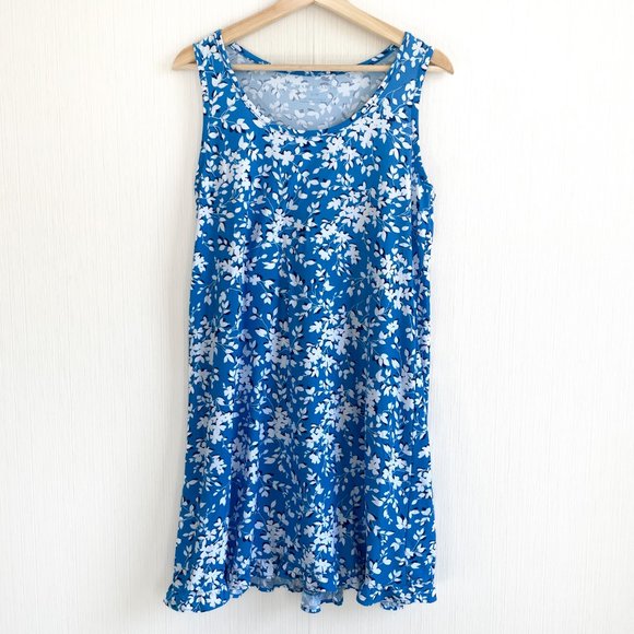 Draper James Ruffle Nightie in Blue Shadow Floral Size Small - Picture 4 of 8